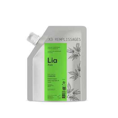 mock up recharge huile de chanvre bio française et lia cosmetique