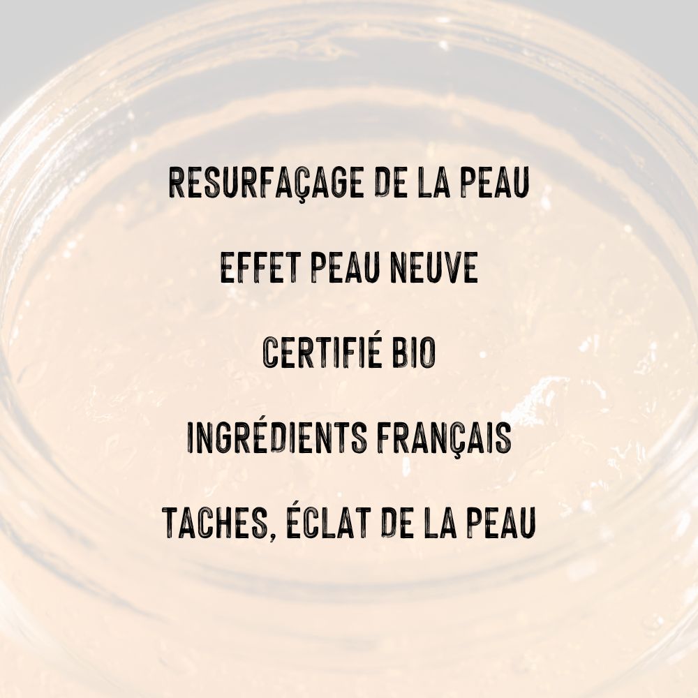 Propriétés du gel peeling visage lia cosmetiques