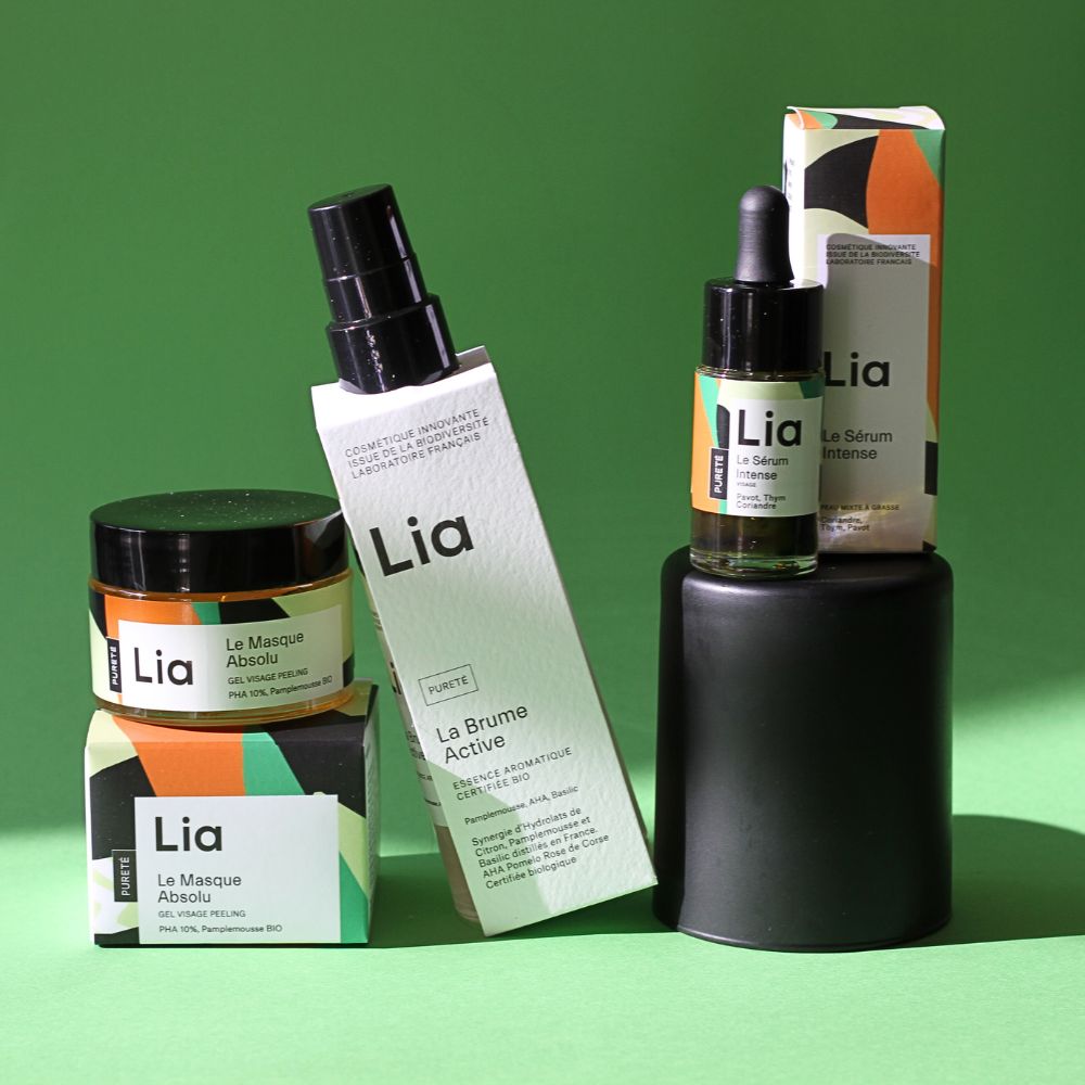 photo de la gamme pureté Lia cosmetiques