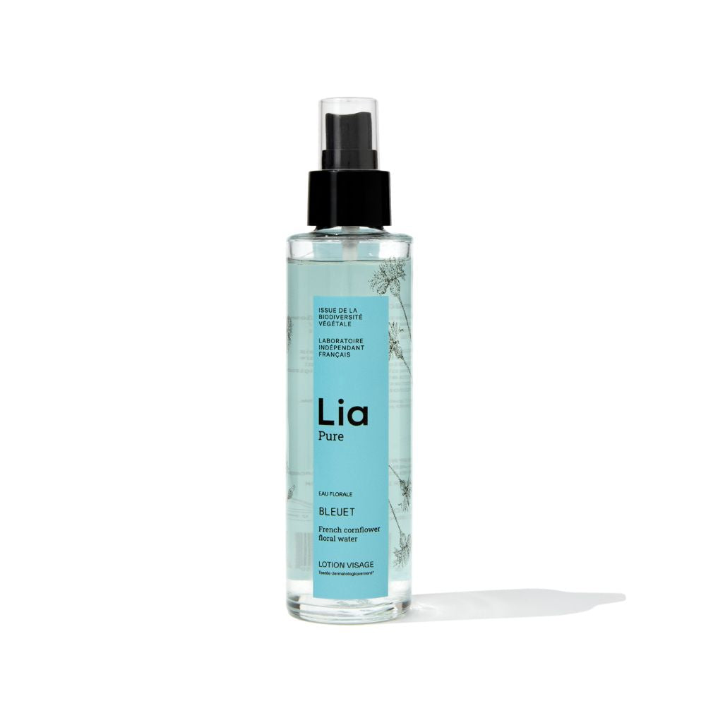 photo flacon rechargeable eau florale bleuet bio Lia Cosmétiques